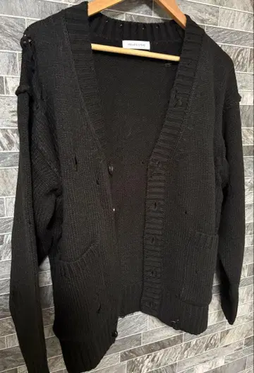 데미지 가디건 블랙 새상품