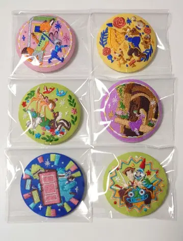 디즈니 자수 캔뱃지 6점