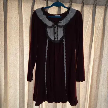 (엑시즈팜) 와인색 긴팔 원피스