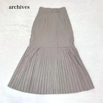 아카이브 플리츠 절개 롱 스커트(F) 고급 머메이드 엘레강트 발길이
