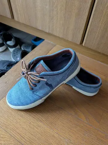 폴로 랄프 로렌 캐주얼 데님 스니커즈 파랑