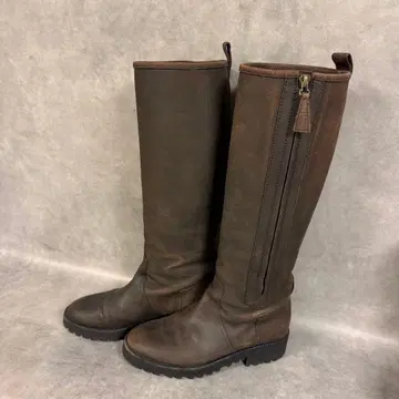 안토니오 바르바토 브라운 천연 가죽 롱 부츠 사이드 지퍼