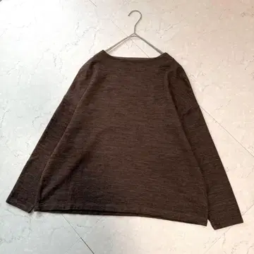 나카가와 마사시치 상점 면울 접결 풀오버 브라운