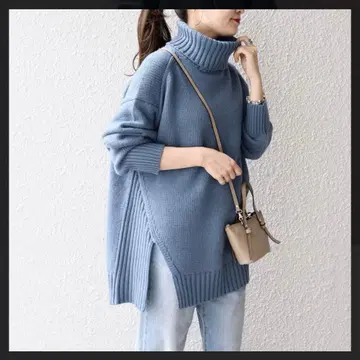 SHIPS 슬릿 터틀넥 니트