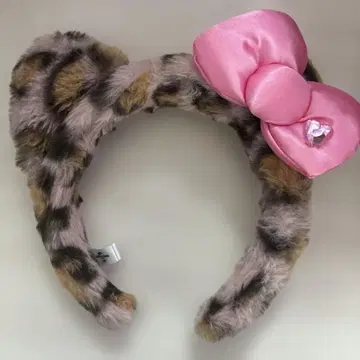 [ 새상품급 ] 유니버셜 헬로키티 머리띠 레오파드 무늬 핑크 리본 USJ