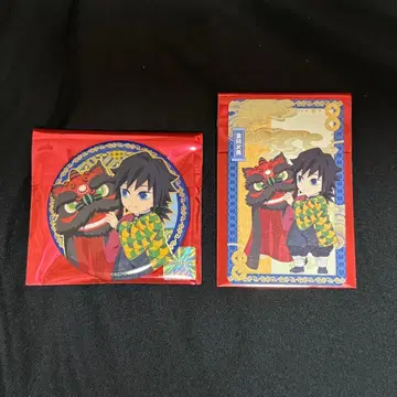 귀멸의 칼날 중국 한정판 캔뱃지 & 카드 토미오카 기유