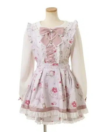 LIZLISA salon de fraise 패턴 셋업 핑크