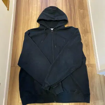 Champion 블랙 집업 후드티 2XL