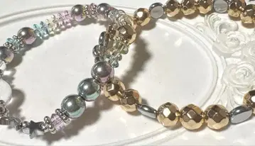 골든컷 헤마타이트 & 캔디 크리스탈 론델 팔찌 2점