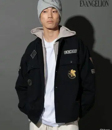 EVANGELION 콜라보 밀리터리 셔츠 자켓 M 사이즈