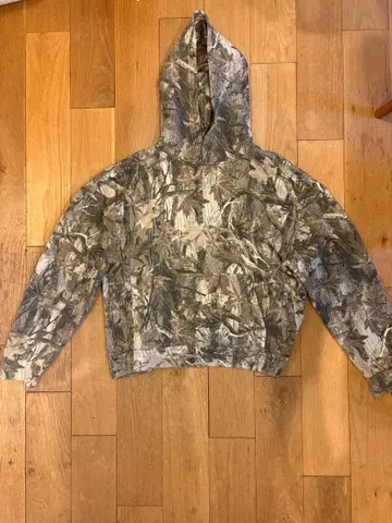 카모 패턴 후드 부착 크롭 후드티