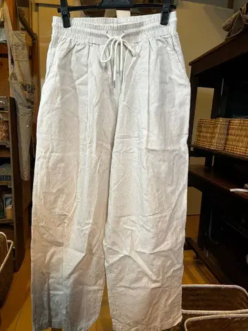 ROFL 화이트 와이드 린넨 팬츠