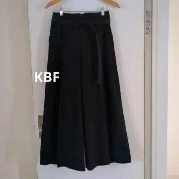 KBF 벨트 와이드 팬츠 면 100% 블랙 FREE 사이즈 안감 없음