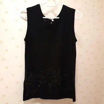 로라 애슐리 키라키라 슬리브리스 니트 블랙 7호 M