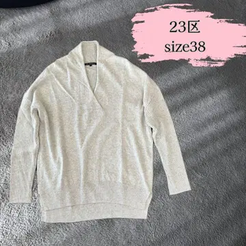 23구 울 캐시미어 블렌드 베이지 니트 size38
