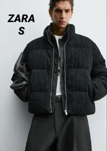 ZARA 자라 크롭 핏 퍼프 자켓 S