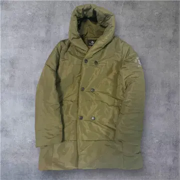 올리브 다운 자켓 후드 부착