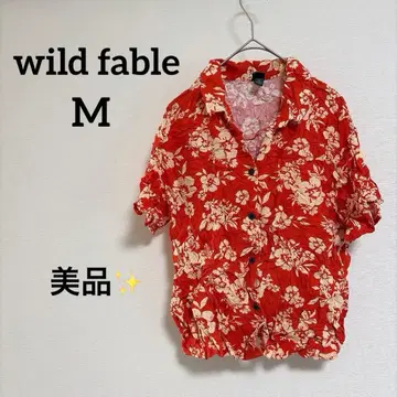 [새상품급] wild fable M 브래드 오렌지 플라워 하와이안 셔츠