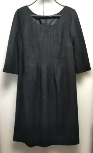 23구 7부 소매 원피스 44(LL) 빅 울 혼방 A라인 그레이