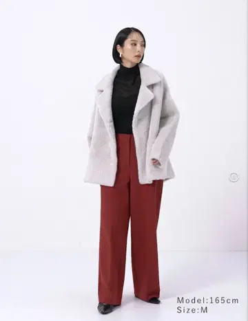 새상품 PLST 플라스테 페더얀 니트 코트 그레이 M