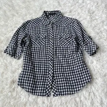 23구 린넨 깅엄 체크 셔츠