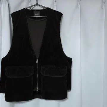 BEAMS 코듀로이 L 사이즈 베스트 블랙