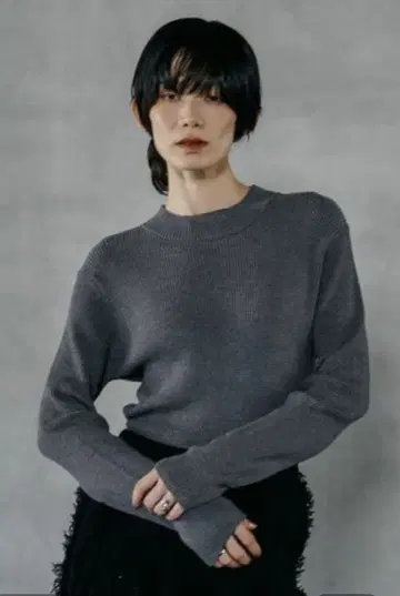 LEPSIM 12게이지 하이넥 리브 풀오버 2 그레이