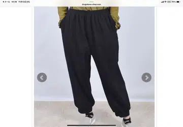 미사용품 블랙 캐주얼 팬츠 F