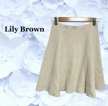 새상품급 [릴리 브라운] 플레어 스커트 [F] 아이보리 헤링본 A라인