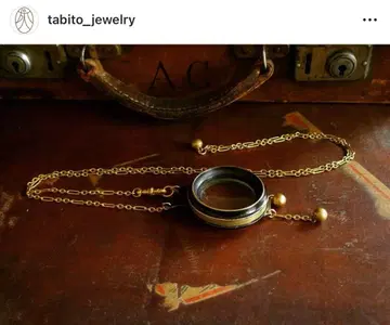 tabito jewelry 쌍안경 목걸이 앤티크