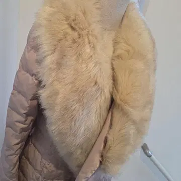 퍼 달린 베이지 롱 다운 자켓 49