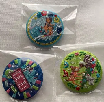 디즈니 자수 캔뱃지 2 스티치 & 밤비 & 몬스터 주식회사