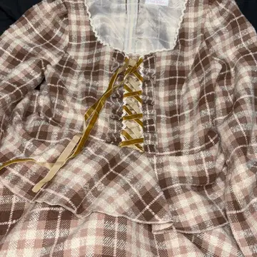 리즈리사 LIZLISA 원피스 브라운 깅엄 체크