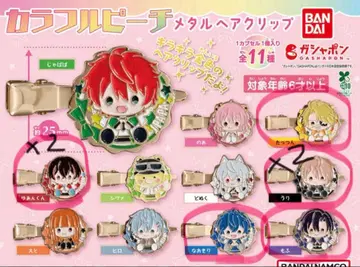 컬러풀 피치 메탈 헤어 클립 7개 세트