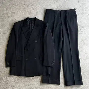 80's vintage 더블 셋업 YZIP 블랙 구제 의류 성인식