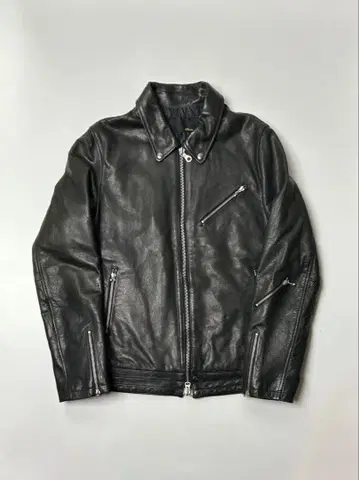 Acoustic 블랙 가죽 싱글 라이더 자켓 L 사이즈