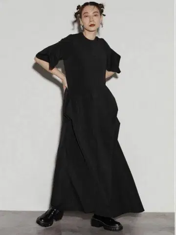 UN3D. 반팔 원피스 36/블랙