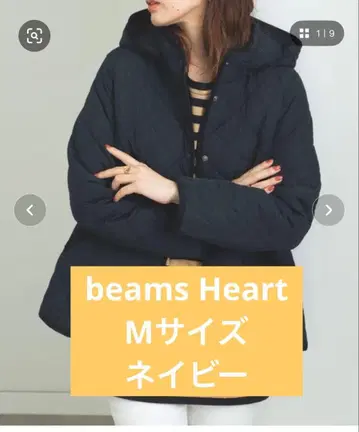 BEAMS HEART 퀼팅 자켓 M 네이비
