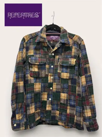 NEPENTHES 네펜데스 체크 무늬 패치워크 플란넬 셔츠