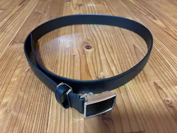 블랙 가죽 벨트 사각 버클