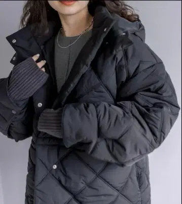 mystic 퀼팅 푸드코트 블랙 사이즈 1