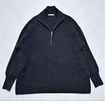 plage 하프 지퍼 니트 차콜 그레이