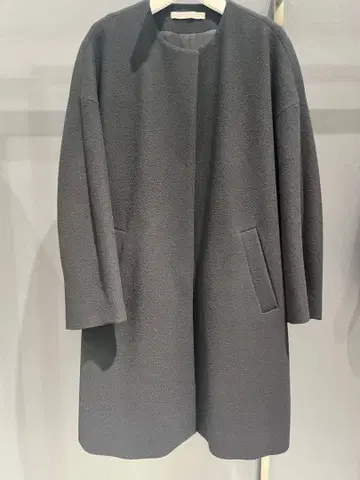 theory luxe 다크 그레이 롱 코트