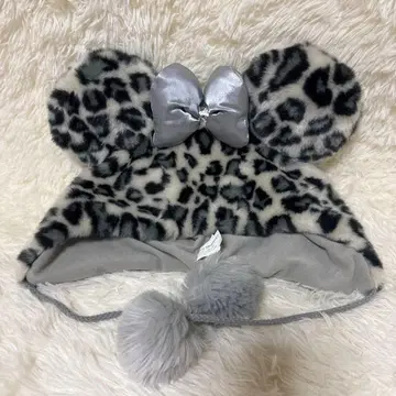 초레어! 컨디션 최상 디즈니 레오파드 무늬 팬캡 하트 비쥬 포함 복슬복슬