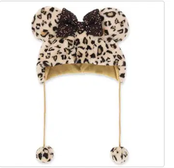 디즈니 팬캡 레오파드 무늬 브라운