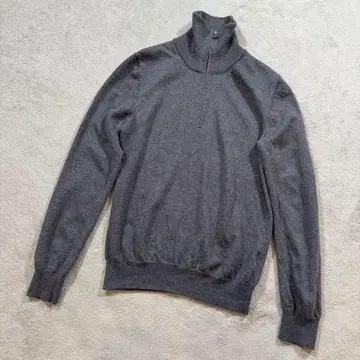 그랑사쏘 하프 지퍼 니트 울 그레이 46 사이즈
