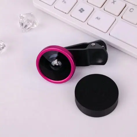 新しいピンク 携帯電話・スマートフォン クリップ取り外し可能な広角 レンズ カメラアクセサリー撮影 レンズ