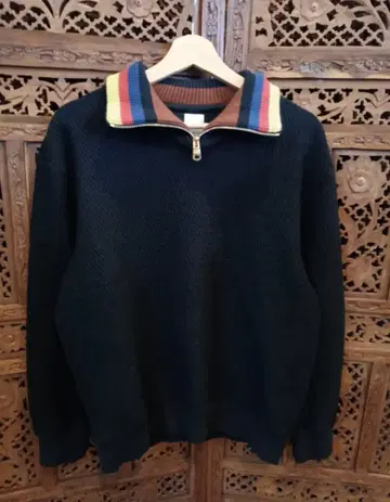 PaulSmith 하프 지퍼 블랙 니트
