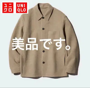 UNIQLO 더블 페이스 셔츠 자켓 M 브라운 계열 울 라이크