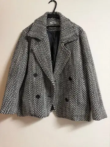 헤링본 더블 브레스트 코트